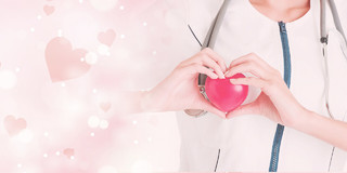 粉红温馨唯美护士爱心手势爱心512国际护士节展板背景